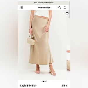 Reformation silk skirt worn once